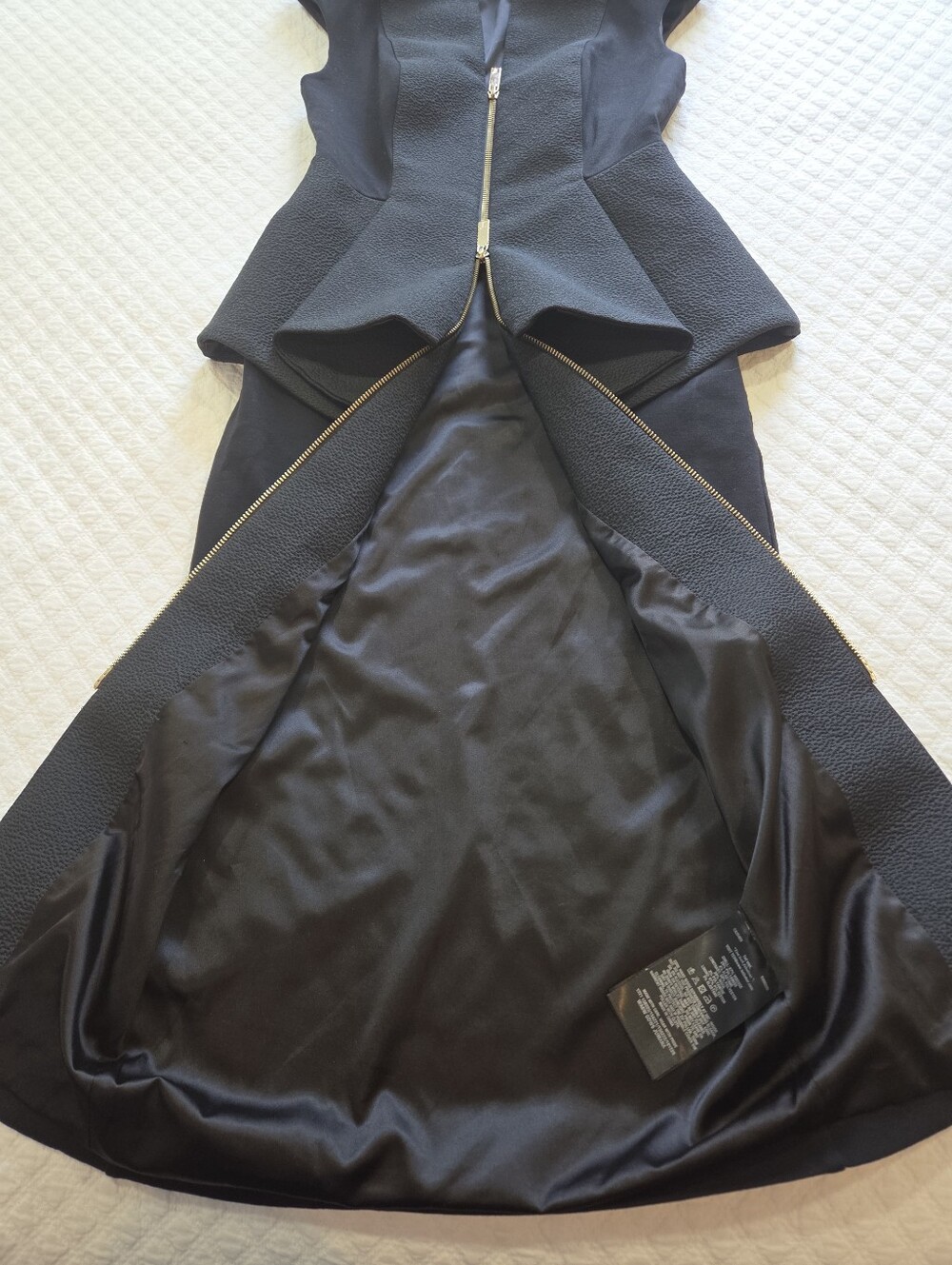 Ted Baker Jumana Dress 0 UK 00 US Multimedia Black Peplum Sheath Structured - Picture 4 of 11